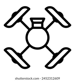 Aviation drone icon outline vector. Aerial camera. Flight survey