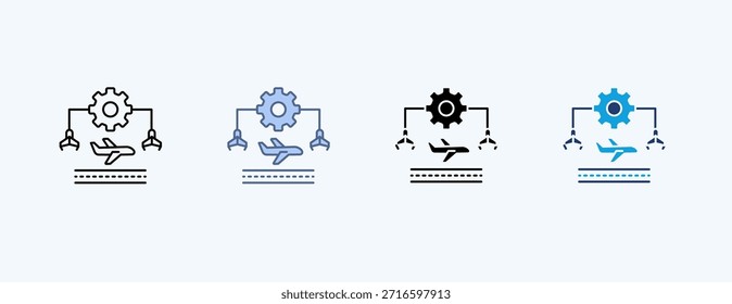 Vetor de ilustração de ícone múltiplo de engenharia de aviação
