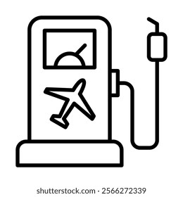 Aviation Fuel icon line vector illustration