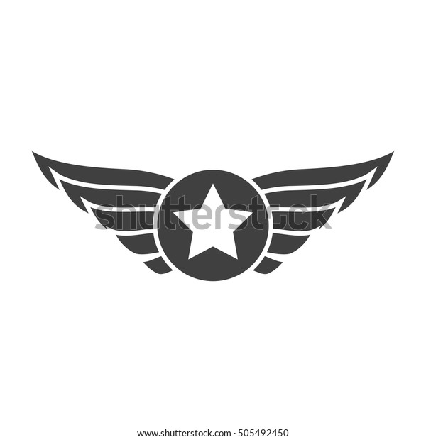 Aviation Gray Emblem Badge Logo Military Stock Vector (Royalty Free ...