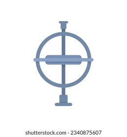 Aviation gyroscope icon flat vector. Accelerometer sensor. Mobile momentum isolated