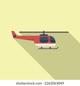 Vector plano del icono del helicóptero de aviación. Transporte aéreo. Aeronave marítima