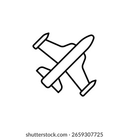 Ícone De Aviação De Um Avião Com Um Design De Linha De Vetor Simples