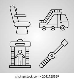 Aviation Icon Collection White Color Background
