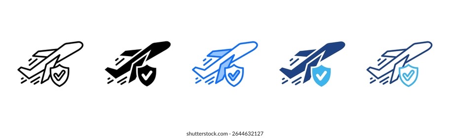 Conjunto de iconos de aviación colección de estilo múltiple