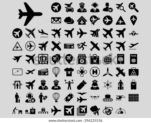 Aviation Icon Set These Flat Icons Stock Vector (Royalty Free ...