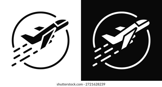 Aviation Icon White And Black Background Style