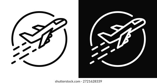 Icono de aviación blanco y negro estilo de fondo