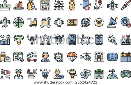 Aviation icons High-Quality Vector Icons Collection with Editable Stroke. Ideal for Professional and Creative Projects.