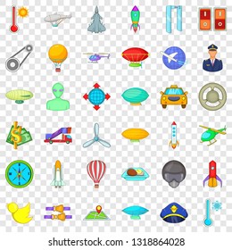 Aviation Icons Set Cartoon Style 36 Stock Vector (royalty Free 