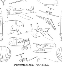 Aviation Icons Set pattern