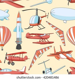 Aviation Icons Set pattern