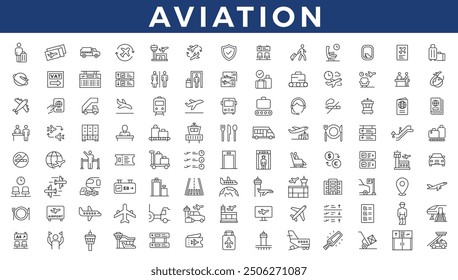 Aviation icons set. Plane icon set. Airplane icon vector. Flight transport symbol illustration