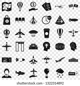 Aviation icons set. Simple style of 36 aviation vector icons for web for any design