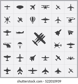 aviation icons universal set for web and mobile