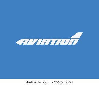 AVIATION lettering wordmark logotype. Aviation text sign vector icon illustration