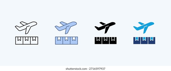 Vetor de ilustração de múltiplos ícones da Aviation Logistics