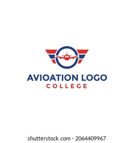 Aviation Logo Design Template Idea, Aviation School