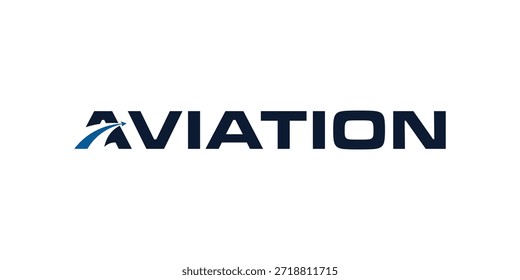 design de logotipo de aviação, tipografia texto gráfico de logotipo de aviação, conceito de ícone de vetor de transporte de viagens