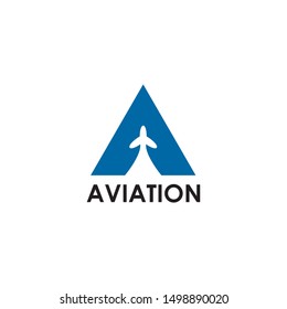 Aviation logo design with using A letter icon template