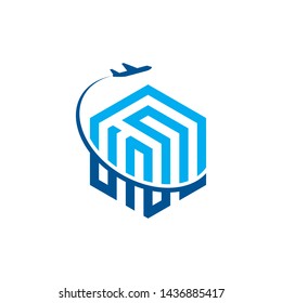 aviation logo design vector illustration