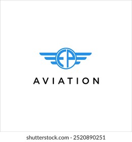 logotipo da aviação geométrica asa mosca avião design vetor . inicial FP aeronave logotipo marca