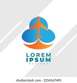 Logotipo de aviación con color degradado, diseño elegante y moderno para la empresa de viajes.