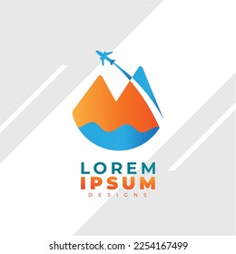Aviation Logo with gradient color, Elegant and modern design for travel company.