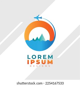 Aviation Logo with gradient color, Elegant and modern design for travel company.