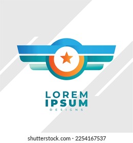 Logotipo de aviación con color degradado, diseño elegante y moderno para la empresa de viajes.