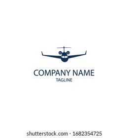 Aviation logo with jet elements. Can be used for icons.