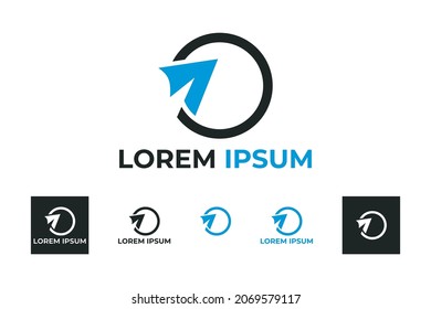 Aviation logo. Logo with paper planes and circles isolated of flat style design.