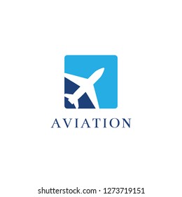 Aviation logo, plane icon vector design