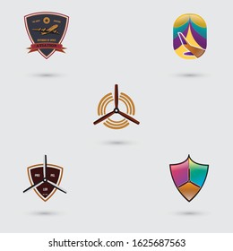 Aviation logo set, logo for tour and travel agency, flight, logo bundle