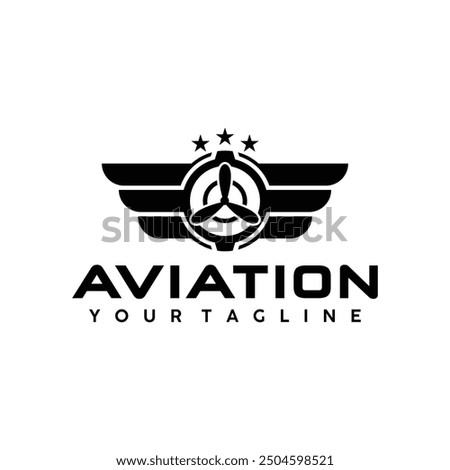 aviation logo symbol with star vector illustration