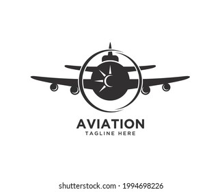 aviation logo vector creative design template