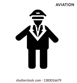 Aviation man icon with white background