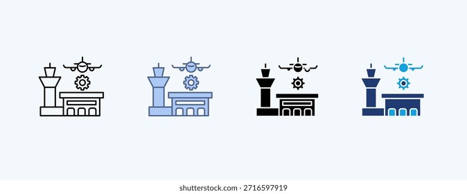 Vetor de Ilustração de Ícone Múltiplo do Aviation Management