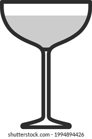 Aviation martini glass, illustration, on a white background.