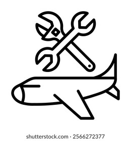 Aviation Mechanics icon line vector illustration