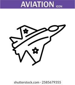 aviation outline icon. Editable stroke. Vector illustration.EPS 10