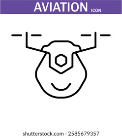 aviation outline icon. Editable stroke. Vector illustration.EPS 10