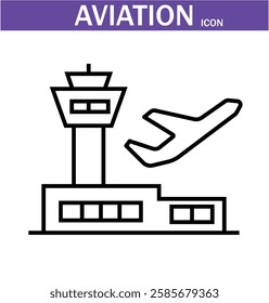 aviation outline icon. Editable stroke. Vector illustration.EPS 10