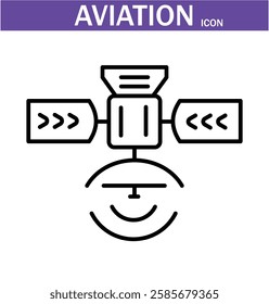 aviation outline icon. Editable stroke. Vector illustration.EPS 10