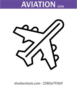 aviation outline icon. Editable stroke. Vector illustration.EPS 10