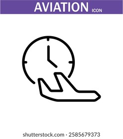 aviation outline icon. Editable stroke. Vector illustration.EPS 10