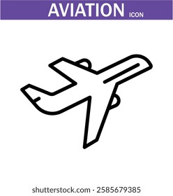 aviation outline icon. Editable stroke. Vector illustration.EPS 10