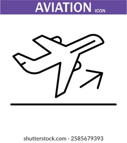 aviation outline icon. Editable stroke. Vector illustration.EPS 10