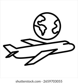 Aviation Outline Icon Vector Illustration