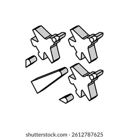 aviation parade isometric icon vector. aviation parade sign. isolated symbol illustration